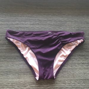 Deep Plum Purple Ruched VS Bikini Bottoms